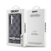 DKNY kožený kryt s kockovaným mono vzorom a potlačenými pruhmi (DKHCS24MPCPTSSK) – Samsung Galaxy S24 Plus – čierny