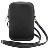 Guess Universal Phone Pouch Zip Triangle 4G univerzálne puzdro na telefón (GUWBZPGSTEGK) - nastaviteľný popruh, zapínanie na zips - Čierne