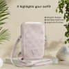 Guess Universal Phone Pouch Zip Triangle 4G univerzálne puzdro na telefón (GUWBZPGSTEGK) - nastaviteľný popruh, zapínanie na zips - Čierne