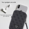 Guess Universal Phone Pouch Zip Triangle 4G univerzálne puzdro na telefón (GUWBZPGSTEGK) - nastaviteľný popruh, zapínanie na zips - Čierne