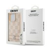 DKNY kožený obal Šachovnicový mono vzor a potlačené pruhy (DKHCP15XPCPTSSP) - iPhone 15 Pro Max - Ružový