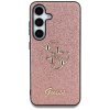 Guess Glitter Script Big 4G Logo (GUHCS25MHG4SGP) kryt pre Samsung Galaxy S25 Plus – Ružový
