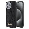 Guess Sequin Script Metal (GUHCP15XPSFDGSK) – ochranný kryt s flitrovým script logom a kovovými detailmi pre iPhone 15 Pro Max – čierny