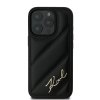 Karl Lagerfeld Kryt Diagonal Quilted Script pre iPhone 16 Pro – čierny