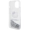 Hello Kitty Hardcase Liquid Glitter Charms Kitty Head kryt na iPhone 15 – strieborný
