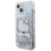 Hello Kitty Hardcase Liquid Glitter Charms Kitty Head kryt na iPhone 15 – strieborný