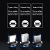 LED svietiaci magnetický USB kábel 3v1 pre iPhone/Android 1M