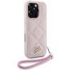 Karl Lagerfeld Quilted Initial Logo & Chain Strap puzdro pre iPhone 16 Pro Max – ružové