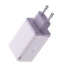 Baseus GaN nabíjačka (P10162701533-00) – 2× USB, 2× USB-C, 65 W, USB-C kábel, fialová