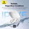 Baseus bezdrôtové slúchadlá Bowie E20 (A00069700223-00) – TWS, Bluetooth 5.3, 2× ENC mikrofón, silné basy, IPX5, biele