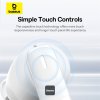 Baseus bezdrôtové slúchadlá Bowie E20 (A00069700223-00) – TWS, Bluetooth 5.3, 2× ENC mikrofón, silné basy, IPX5, biele