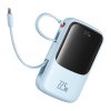 Baseus power banka Qpow Pro+ (P10067101313-00) – Lightning, 2× USB-C, USB-A, 10 000 mAh, 22,5 W, USB-C kábel, modrá