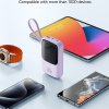 Baseus power banka Qpow Pro+ (P10067101513-00) – Lightning, 2× USB-C, USB-A, 10 000 mAh, 22,5 W, USB-C kábel, fialová