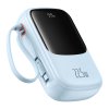 Baseus power banka Qpow Pro+ (P10067103313-00) – Lightning, 2× USB-C, USB-A, 20 000 mAh, 22,5 W, USB-C kábel, modrá