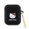 Hello Kitty Silicone 3D Kitty Head puzdro pre Apple AirPods 1 / 2 – čierne