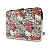 Hello Kitty 14" ochranné puzdro na notebook so zipsom, graffiti štítky, PU koža – béžové
