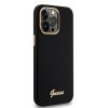 Guess - Silicone Script Metal Logo & Frame kryt na iPhone 15 Pro Max - Čierna