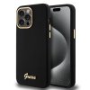 Guess - Silicone Script Metal Logo & Frame kryt na iPhone 15 Pro Max - Čierna