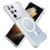 Techsuit – Shockproof Clear Silicone MagSafe priehľadné silikónové ochranné puzdro pre Samsung Galaxy S21 Ultra 5G – priehľadné