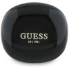 Guess - bezdrôtové slúchadlá Flat Classic Logo Electroplated, Bluetooth 5.4, TWS, mikrofón, 300 mAh - čierne