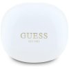 Guess - bezdrôtové slúchadlá Flat Classic Logo Electroplated, Bluetooth 5.4, TWS, mikrofón, 300 mAh - biele
