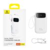 Baseus – Qpow Pro+ – powerbanka, Lightning, 2× USB-C, USB, 22,5 W, 20000 mAh, kábel USB-C, 30 cm – biela