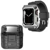 PREDVADZANE Lito [Box] Metal RuggedArmor puzdro + remienok (LS002) - Apple Watch 4 / 5 / 6 / SE / SE 2 (44mm) - Strieborný