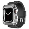 PREDVADZANE Lito [Box] Metal RuggedArmor puzdro + remienok (LS002) - Apple Watch 4 / 5 / 6 / SE / SE 2 (44mm) - Strieborný