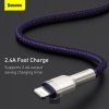 Baseus – dátový kábel Cafule Series Metal USB na Lightning, 2,4 A, 2 m – fialový