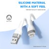 Lito – dátový kábel USB na Lightning, rýchle nabíjanie 2,4 A, bez zamotania, 1,2 m – biely