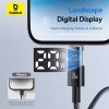 Baseus – dátový kábel Display 2 Type-C na Lightning, rýchle nabíjanie, digitálny displej, 20 W, 2 m – čierny (Cosmic Black)