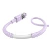 Baseus – dátový kábel Display 2 Type-C na Lightning, rýchle nabíjanie, digitálny displej, 20 W, 2 m – fialový (Nebula Purple)