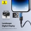 Baseus – dátový kábel Display 2 USB na Lightning, rýchle nabíjanie, digitálny displej, 2,4 A, 1 m – čierny (Cosmic Black)