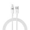 Baseus – dátový kábel Display 2 USB na Lightning, rýchle nabíjanie, digitálny displej, 2,4 A, 1 m – biely (Moon White)