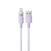 Baseus – dátový kábel Display 2 USB na Lightning, rýchle nabíjanie, digitálny displej, 2,4 A, 1 m – fialový (Nebula Purple)