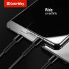 ColorWay – dátový kábel 4v1 USB na Lightning / Micro-USB / Type-C, 20 W, 4 A, nylon, 1,2 m – sivý