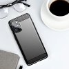 Techsuit – Carbon Silicone puzdro na OnePlus 8T – čierne