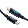 Baseus - Data Cable Lit dátový kábel pre iPhone a notebook, USB-C, 100 W, dynamické LED svetlo, E-marker čip, 2 m - kozmická čierna