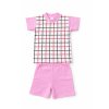 MATES dětské krátké pyžamo, RŮŽOVÁ/KOSTKA