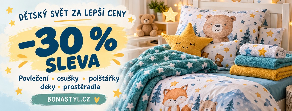 30% sleva na dětský bytový textil