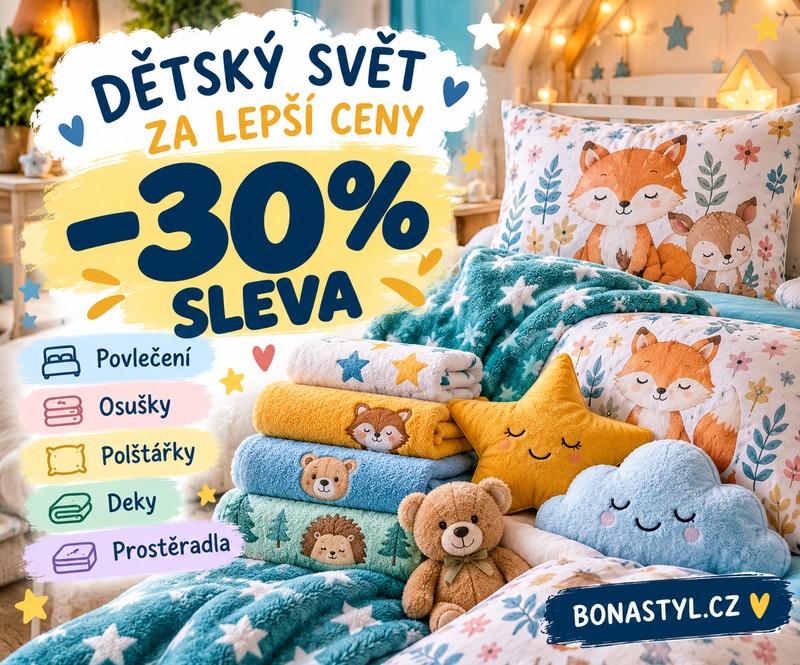 30% sleva na dětský bytový textil