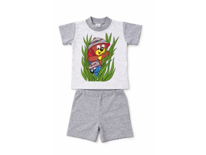 MATES dětské krátké pyžamo, ŠEDÁ/MÍŠA