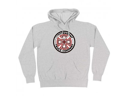 INDEPENDENT mikina P/O Cross Hooded Midweight Red/ White