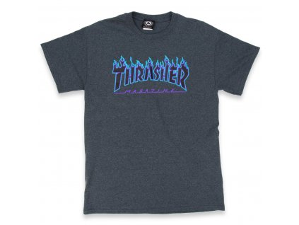 Thrasher tričko Flame Logo Dark Heather