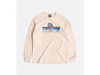 THRASHER  TRIČKO LEOPARD MAG L/S - SAND