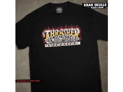 Thrasher tričko Krak Skulls S/S - Black