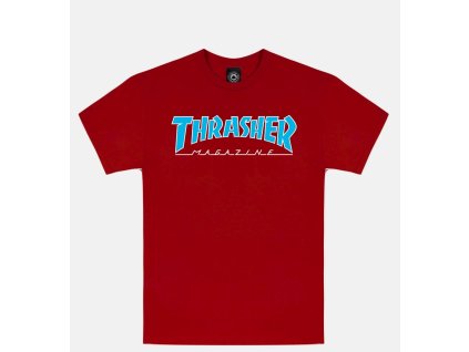 Thrasher tričko Outlined T- Shirt - Cardinal Red
