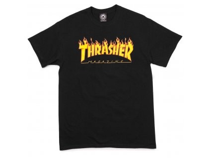 Thrasher tričko Flame Logo Black