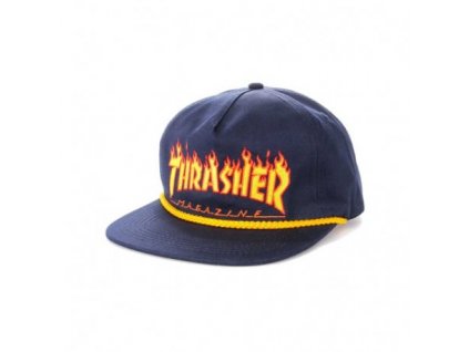 Thrasher šiltovka FLAME ROPE SNAPBACK- navy