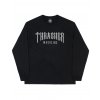 Thrasher tričko LOW LOW LOGO L/S - Black